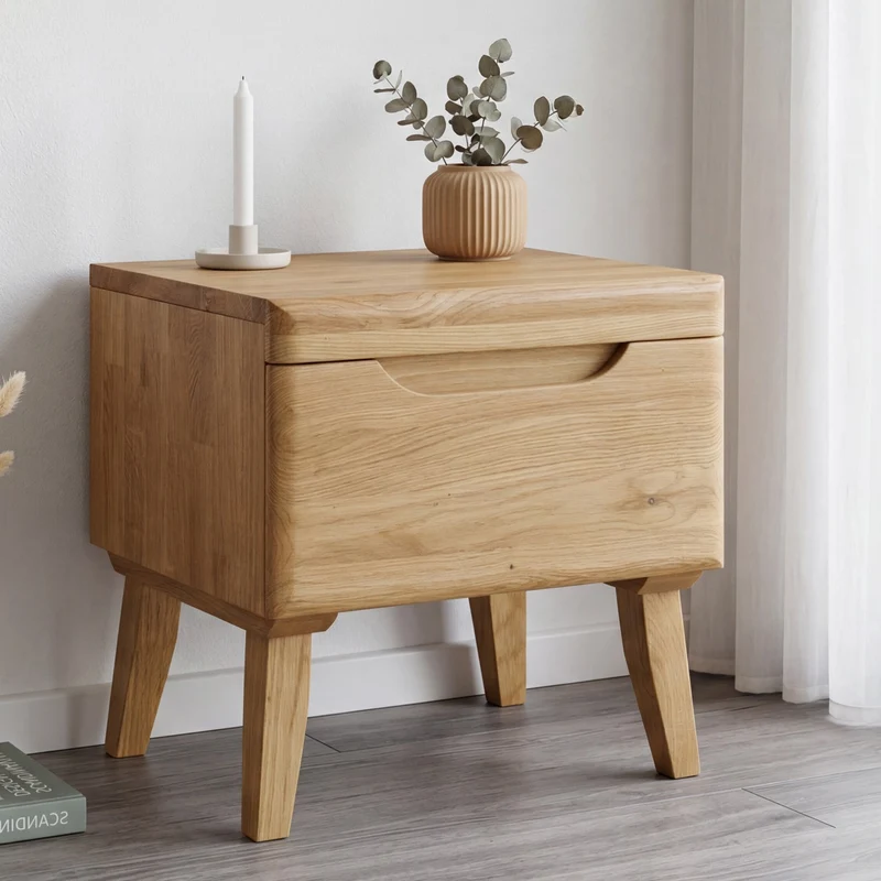 Comodino in rovere massiccio Milano | NordicStory