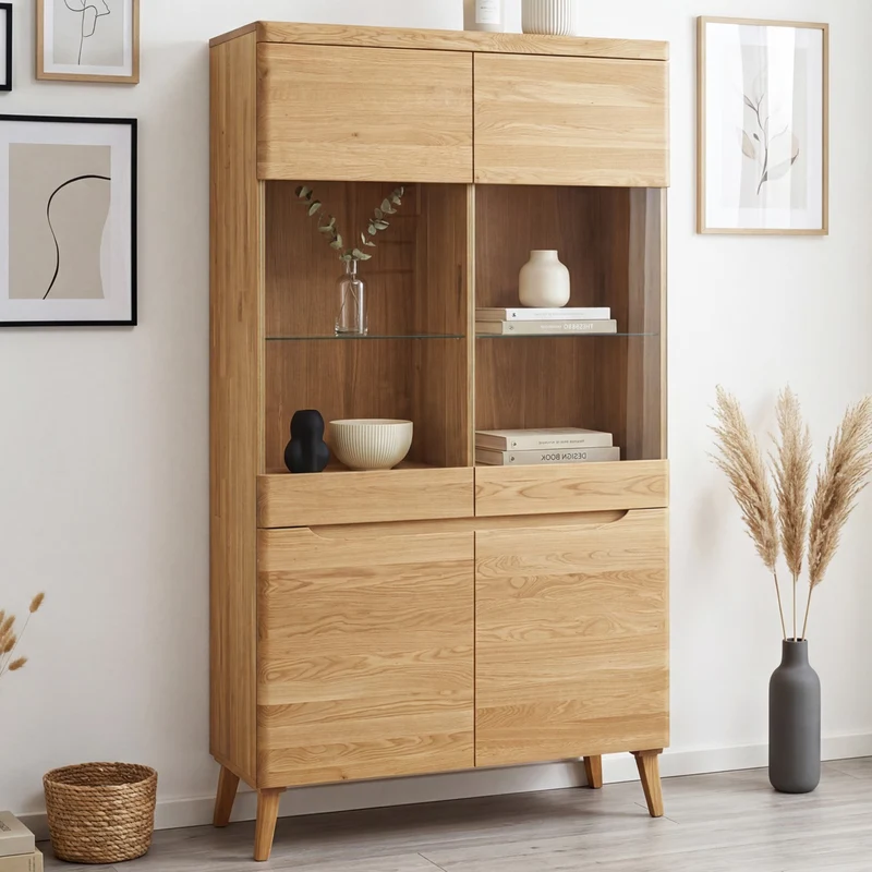Vetrina in rovere massiccio Milan 2 | NordicStory
