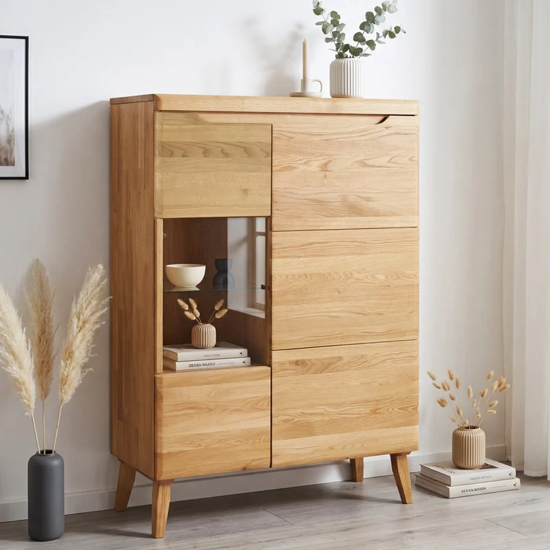 Vetrina in rovere massiccio Milan 3 | NordicStory