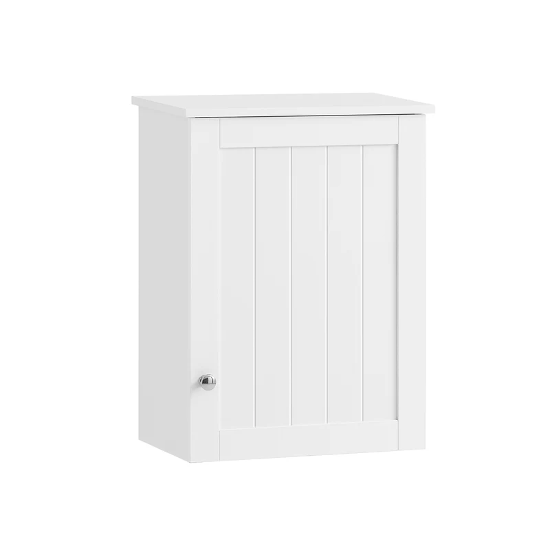 SoBuy BZR19-W Pensile da Bagno – Mobile da Bagno Sospeso con Anta e Ripiani Regolabili, Armadietto a Muro in Legno, per Cucina e Corridoio, Bianco, 40 x 52 x 23 cm