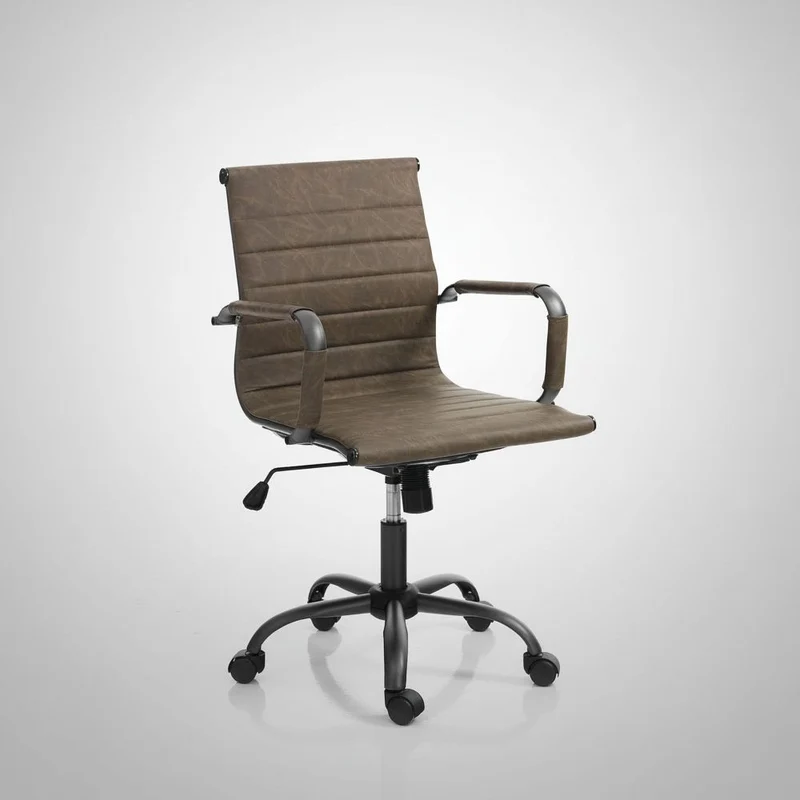 Sedia ufficio in pelle sintetica Mastery Small Old Brown