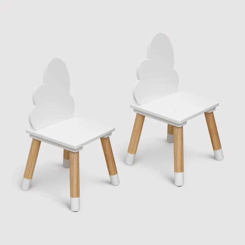 Tamar - Set 2 seggiole per bambini a nuvola bianche