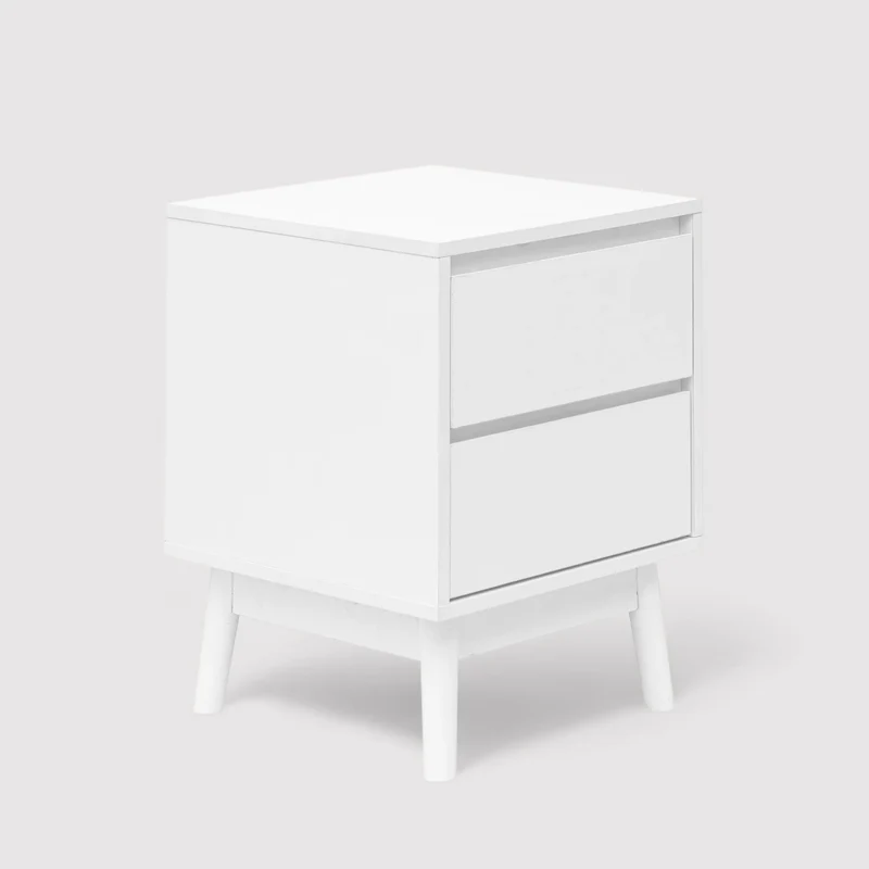 Yuzu - Comodino in stile moderno bianco con 2 cassetti