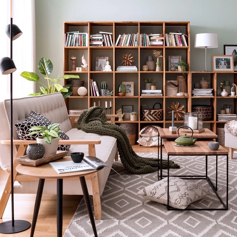 Scaffale Libreria in legno massello di rovere Regal 5x5 | NordicStory