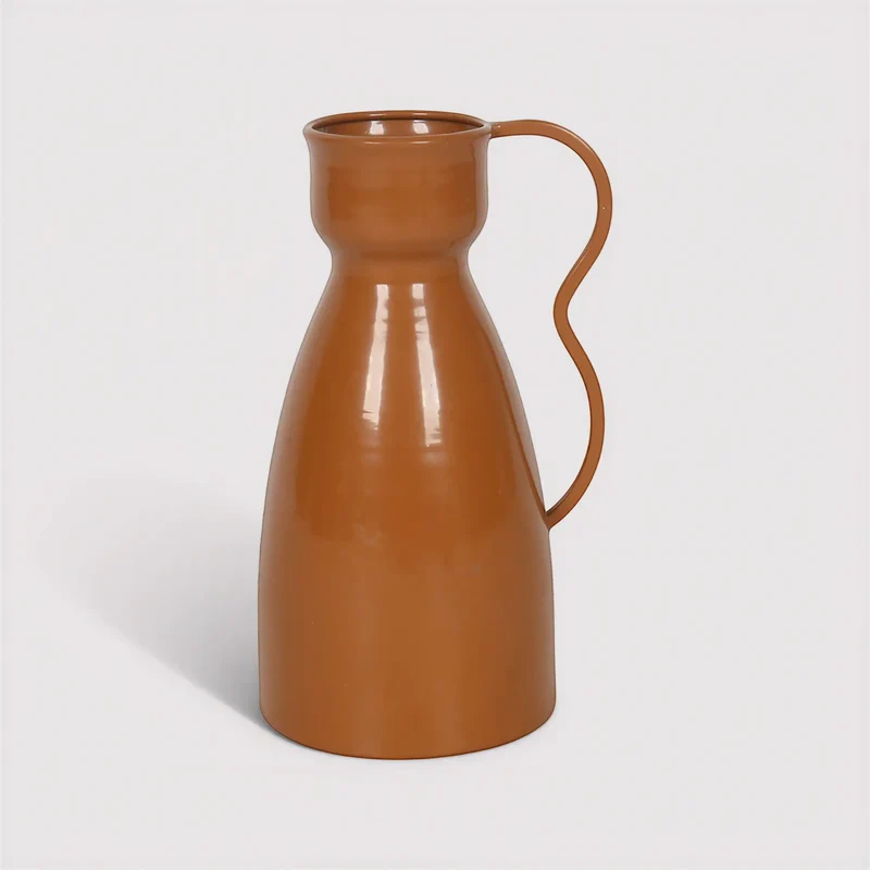Virella - Vaso per fiori decorativo in metallo arancione stile moderno