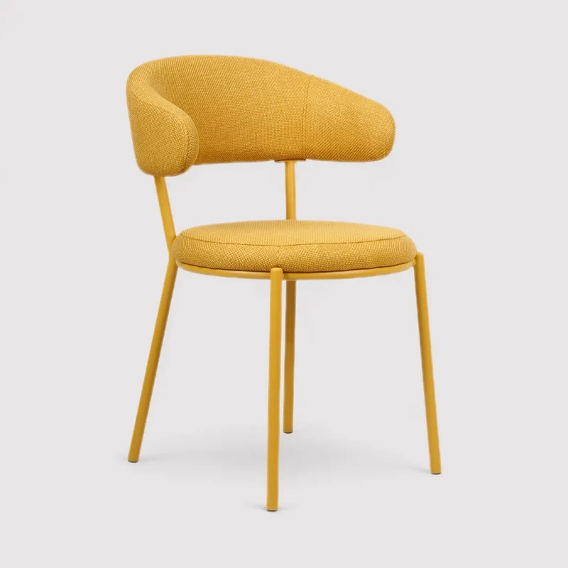 Dablen - Set 2 sedie da soggiorno imbottite giallo senape