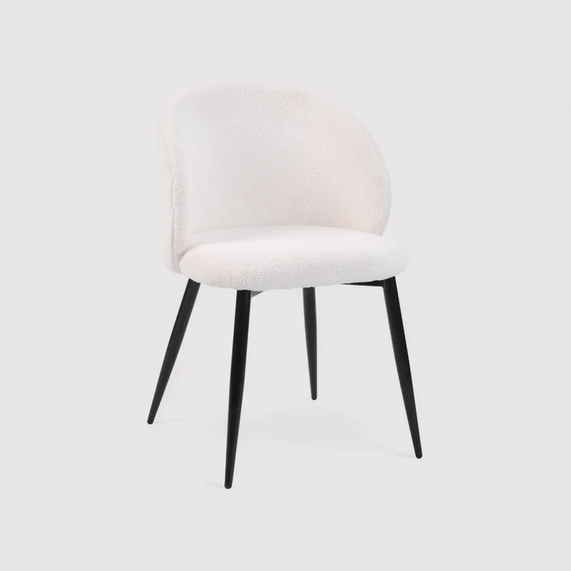 Karamu - Set di 2 sedie in tessuto color crema