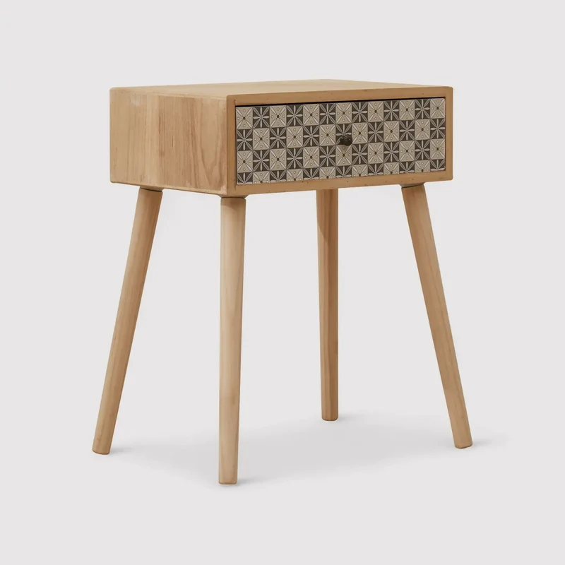 Narciso - Comodino design quadrato in stile scandinavo