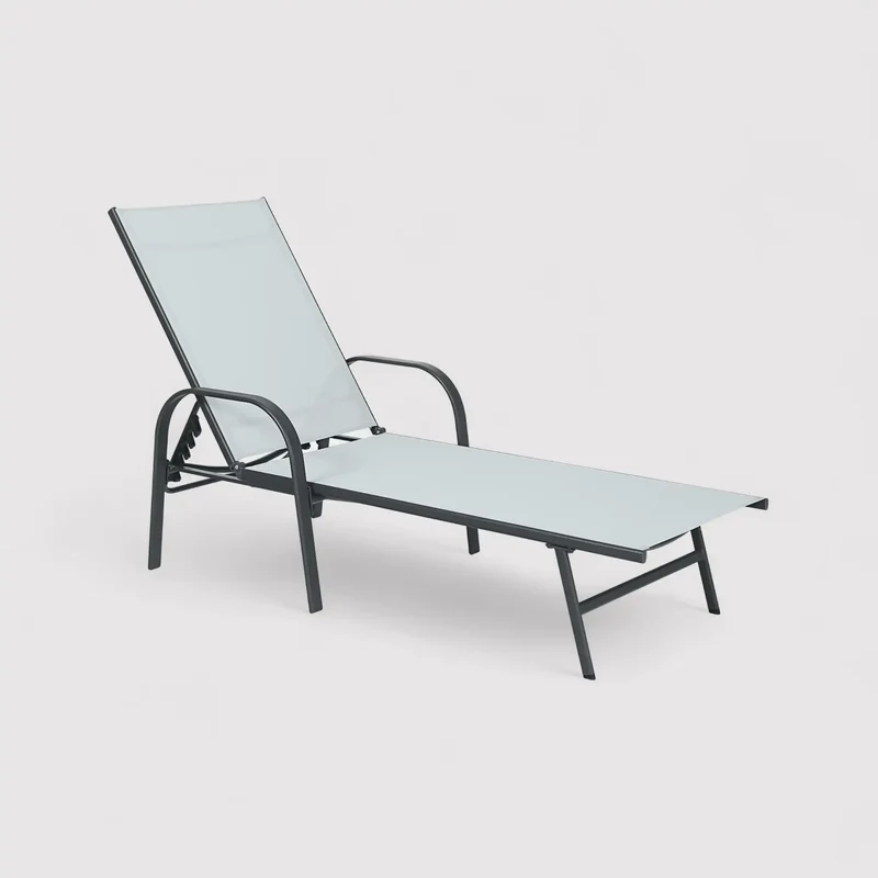 Darkin - Lettino prendisole grigio in stile moderno