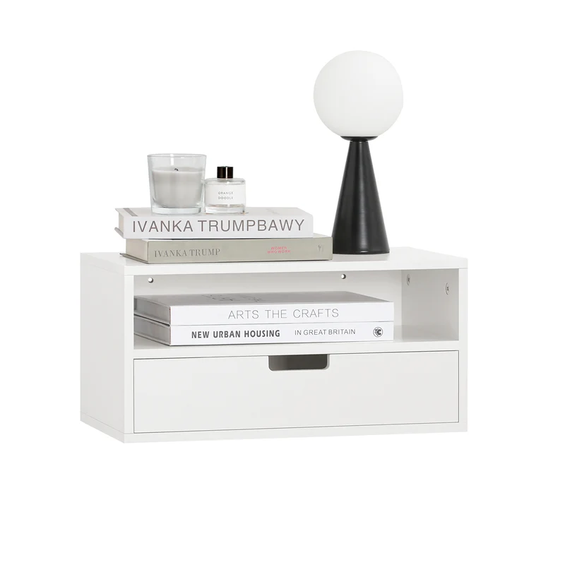 SoBuy Comodino tavolino a muro 45x25x22cm NKD03-W