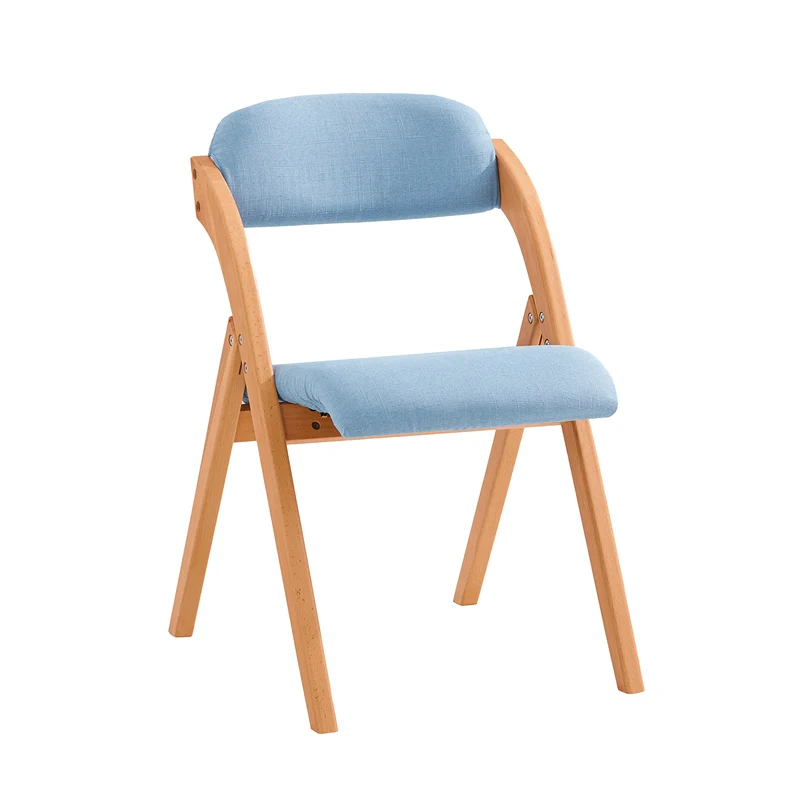SoBuy FST92-BL Sedia da Pranzo Pieghevole con Seduta Imbottita - Set di Sedie con Cuscino per Sala da Pranzo in Legno di Faggio, Blu