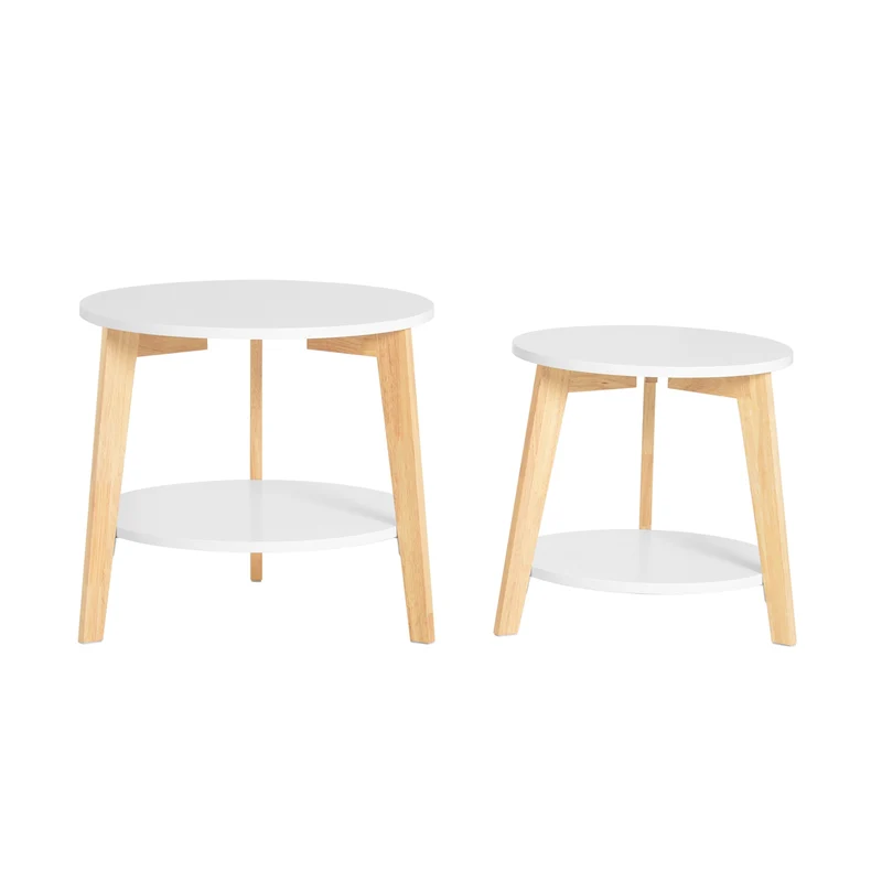 SoBuy Tavolini bassi 2 pezzi 50x50x45cm FBT75-W