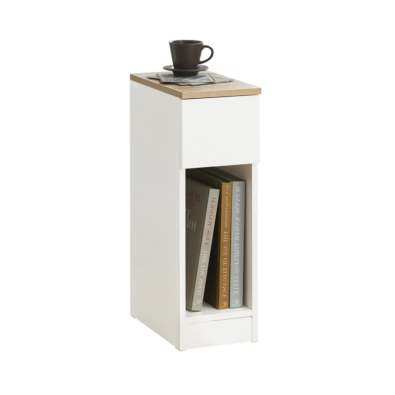 SoBuy FBT111-WN Comodino Moderno o Tavolino da Notte con Cassetto Bianco 20x35x60 cm