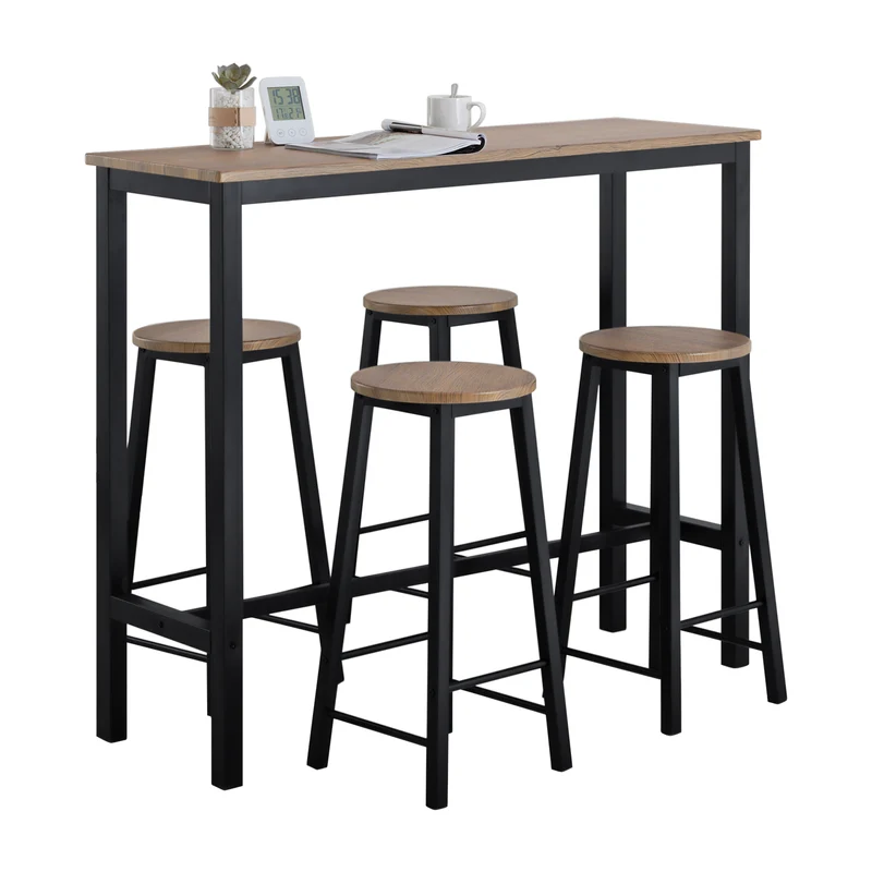 SoBuy Tavolo con 4 sgabelli 120x40x100cm OGT22-SCH