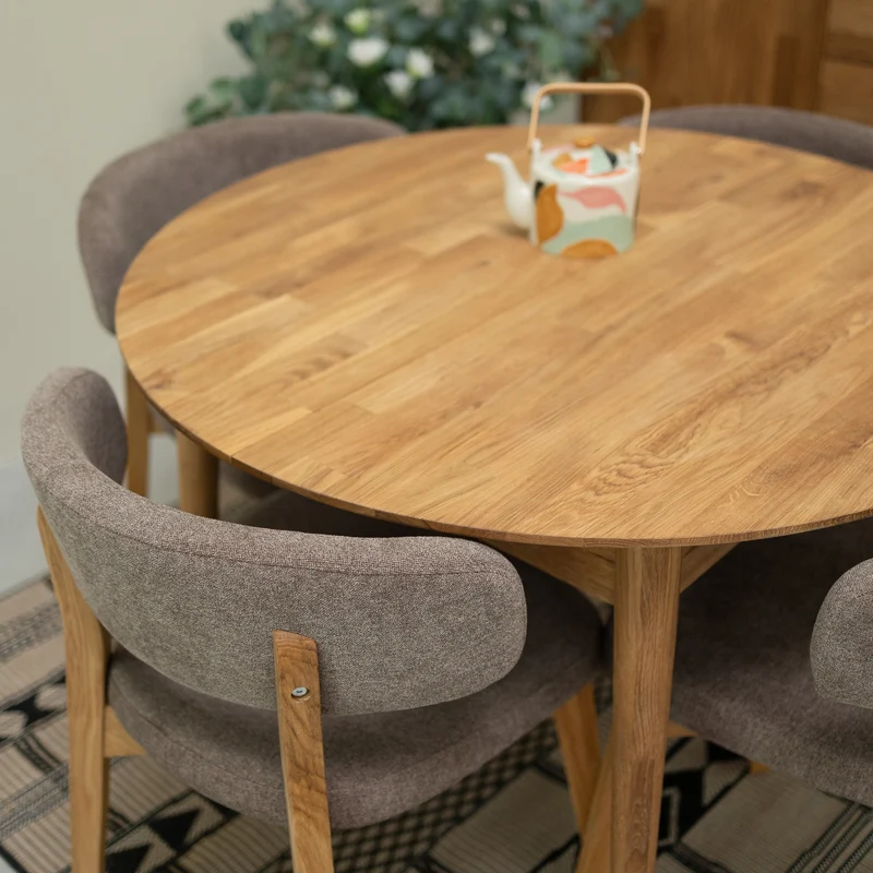 Tavolo da pranzo rotondo ed estensibile in legno massello di rovere Escandi 6 | NordicStory
