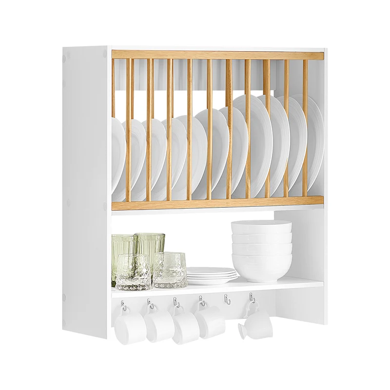 SoBuy Mensola porta piatti 64x24x71cm KCR09-W