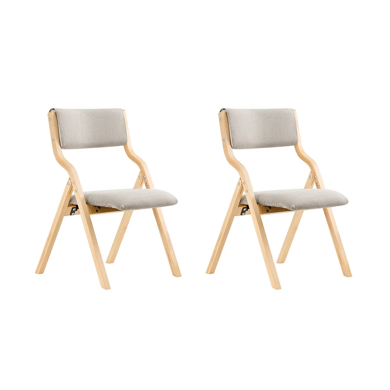 SoBuy FST40-HGx2, Lotto da 2 Sedie Pieghevoli da Pranzo con Seduta e Schienale Imbottiti, Design Elegante e Salvaspazio Sedie Pieghevoli da Interno, Perfette per Cucina, Ufficio ed Esterno, Grigio