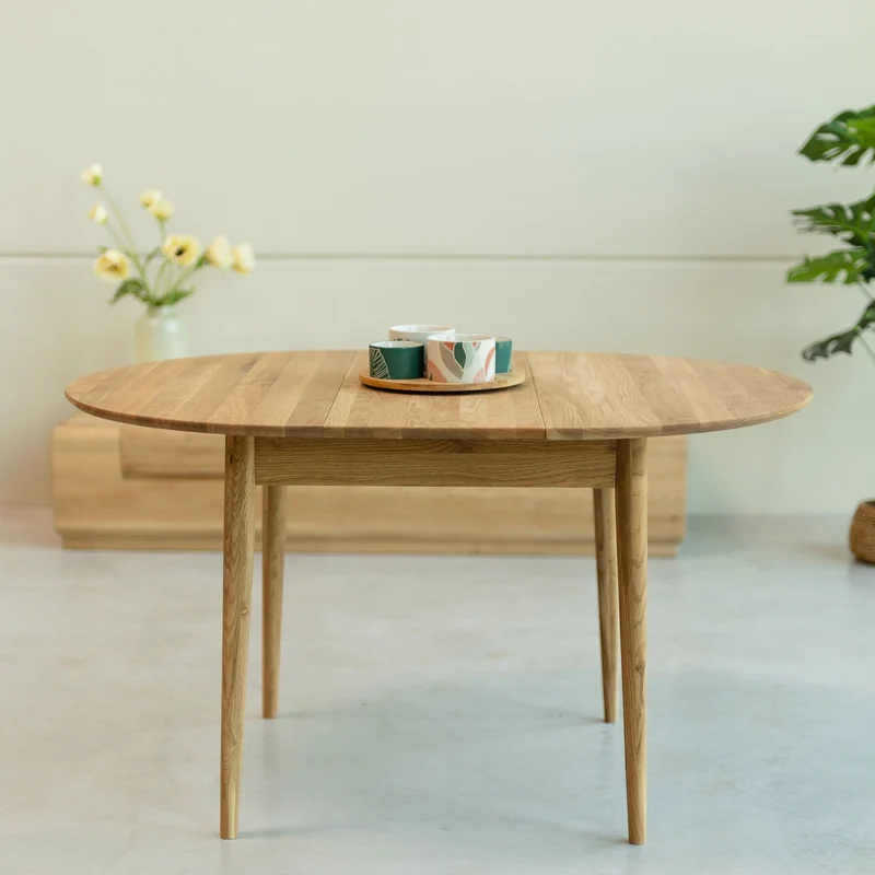 Tavolo da pranzo allungabile in legno di rovere MALMO | NordicStory