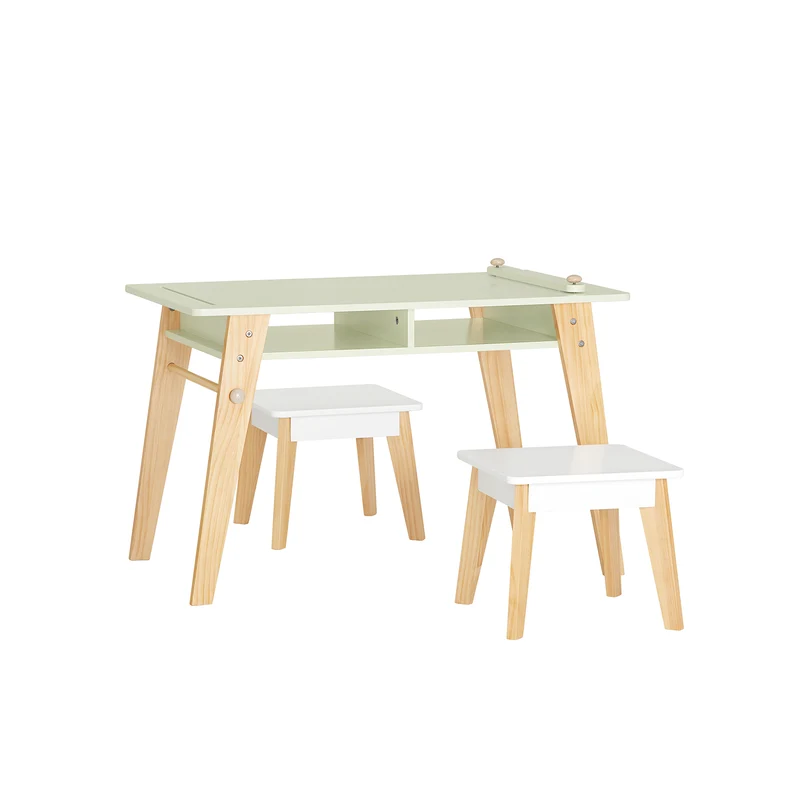 SoBuy Tavolo con 2 sgabelli per bambini 80x48x50cm KMB92-GR