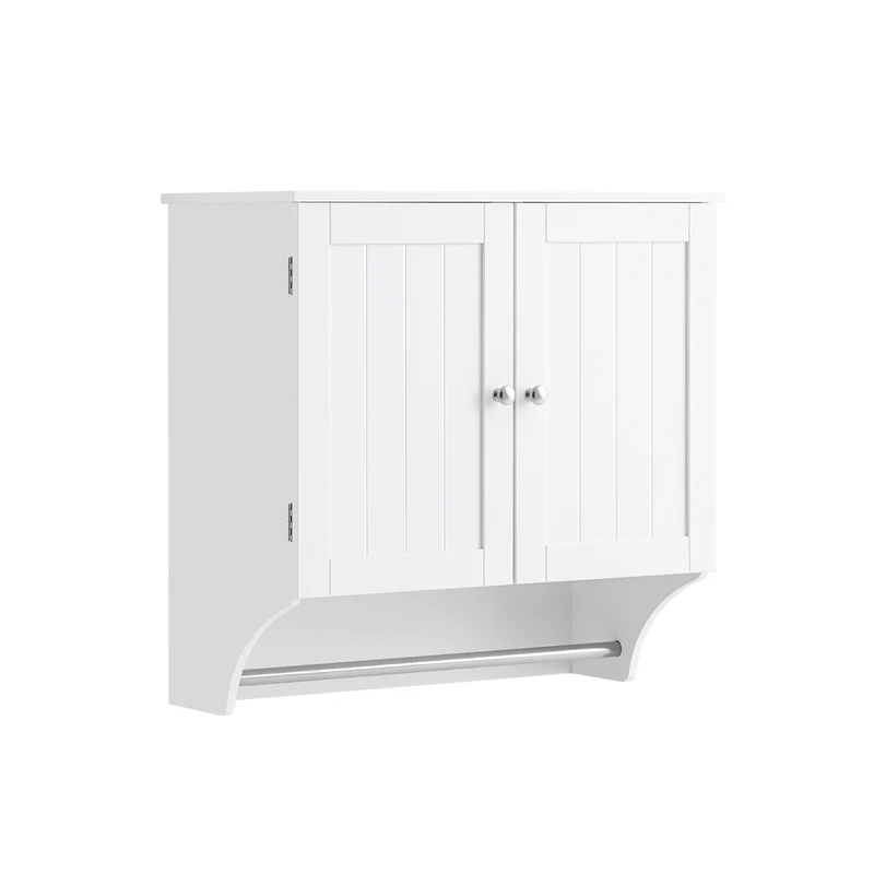 SoBuy BZR84-W Pensile Bagno Mobile Bagno Sospeso con Mensola, Design Salvaspazio, Regali Regolabili, 60x30x60 cm, per Bagni Piccoli e Cucine
