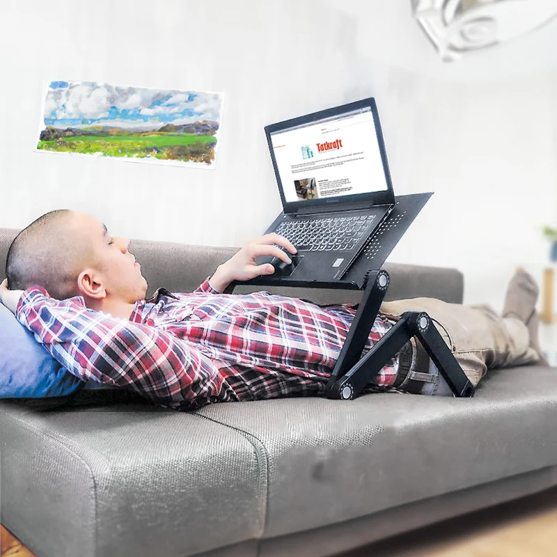 WonderWorker Newton - Supporto per pc portatile, Pieghevole tavolino per pc da letto, Regolabile supporto pc, per laptop fino a 7-17 "