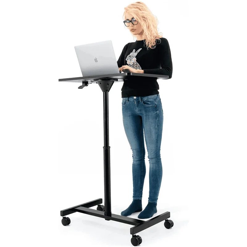 Tatkraft Focus - Tavolo per laptop, regolabile in altezza, carrello porta pc con ruote