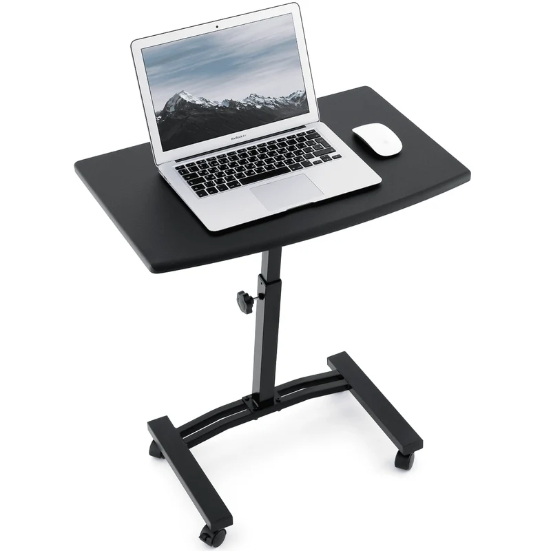 Tatkraft Dream - Scrivania ufficio, Altezza regolabile, tavolino per pc, con 4 ruote piroettanti, porta pc, per casa e ufficio
