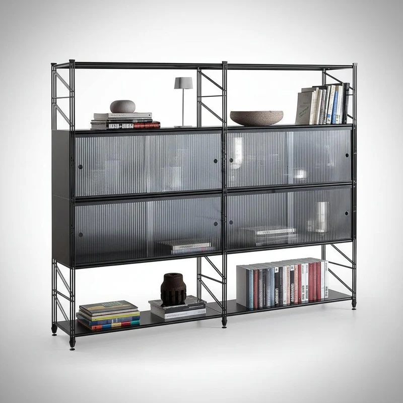 Libreria da parete in acciaio Melker 25