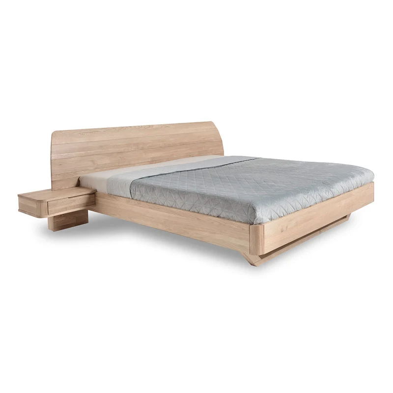 Letto in rovere massello con comodini integrati ALINA | NordicStory