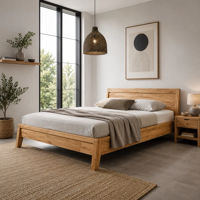 Letto in legno massello di rovere Bridget | NordicStory