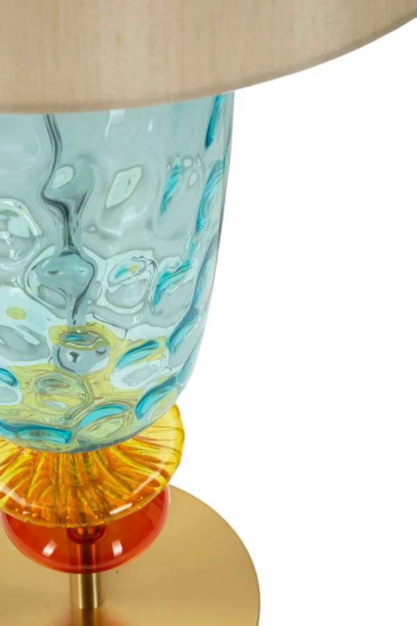 Lampada da Tavolo Colorful Ø35x73 cm in Ferro e Vetro e Tessuto Multicolor
