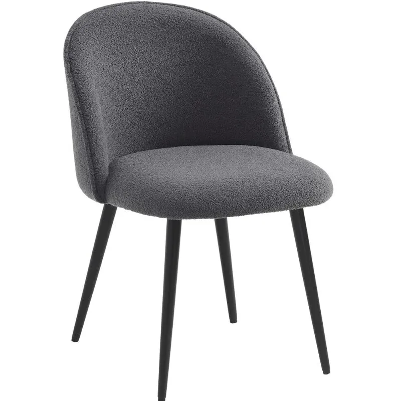 Set 4 Sedia Sala da Pranzo Imbottita Bouclé Poltrona Design Moderno