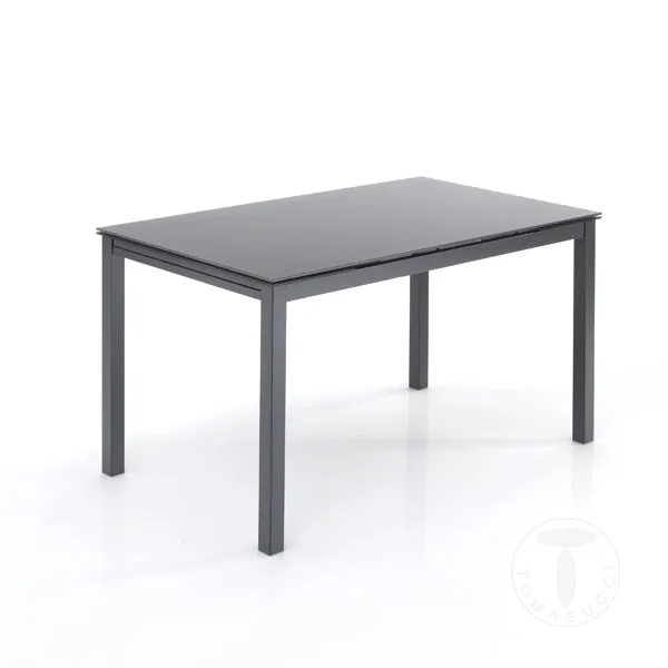 Tavolo da pranzo in vetro allungabile moderno da cucina colore grigio