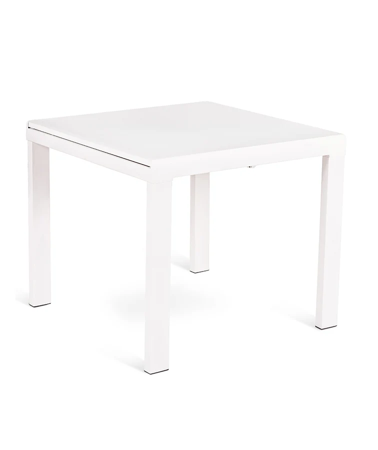 Tavolo design da salotto allungabile con base in metallo colore bianco
