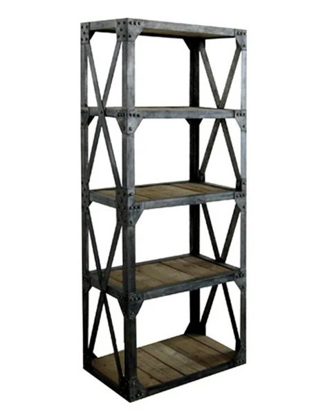 Libreria scaffale industrial in ferro cm 75x35x180h