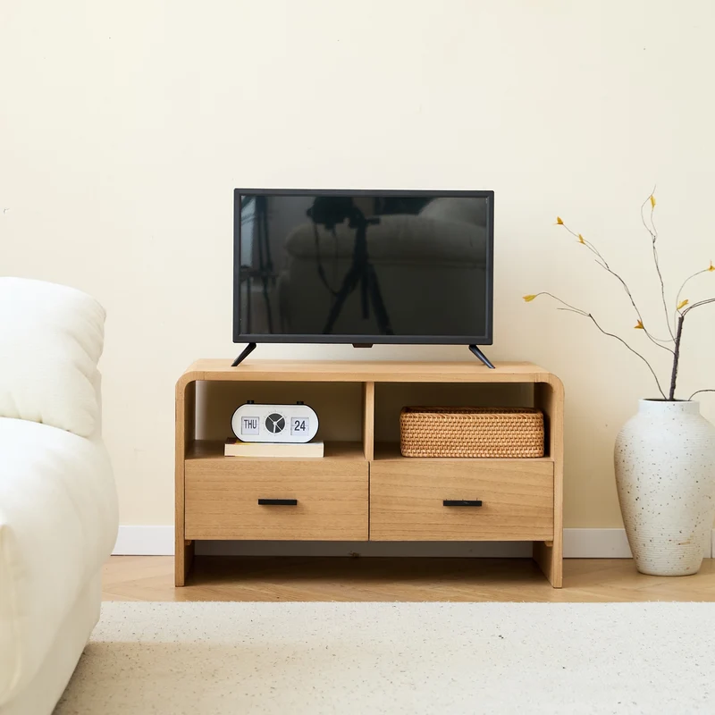 BASTAD - Meuble TV en bois avec 2 tiroirs