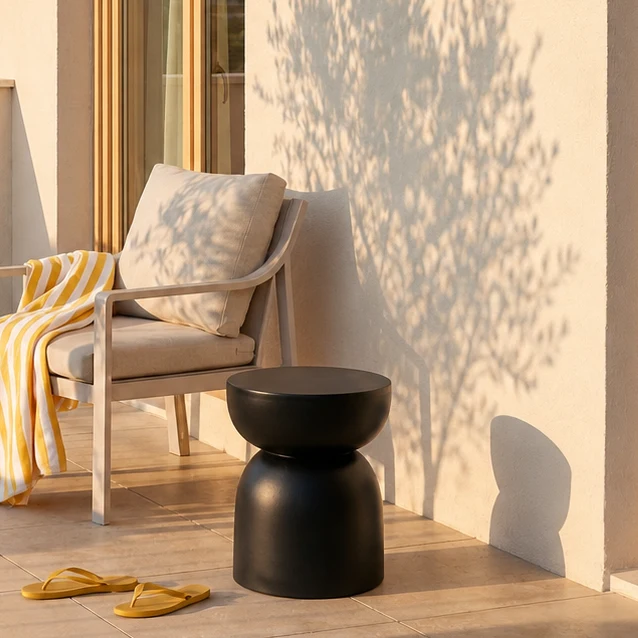 NORDFYN - Table d'appoint bout de canapé intérieur extérieur en magnesite noir