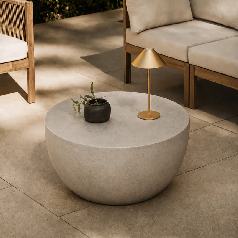 PARNU - Table basse indoor outdoor en magnesite gris
