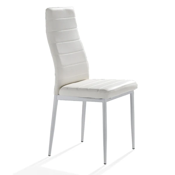 Set da 4 sedia moderna imbottita in similpelle gambe in metallo - vari colori