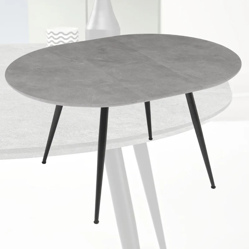 Tavolo da Pranzo Allungabile Rotondo in Legno MDF e Metallo, 120/160x120x74 cm