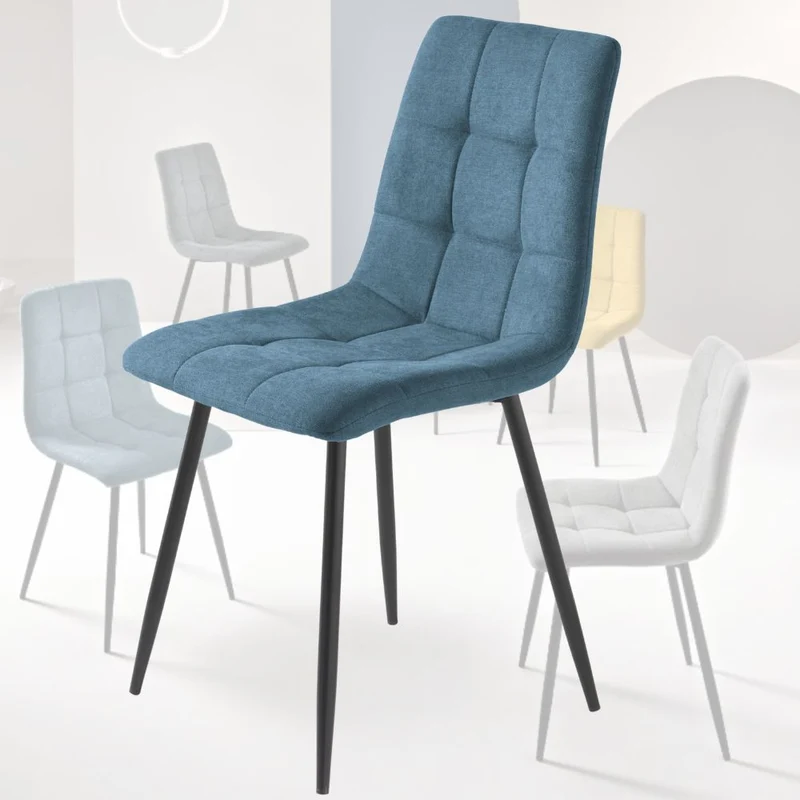 Set 4 Sedie Sala da Pranzo Imbottite in Tessuto cm 45x53x88h