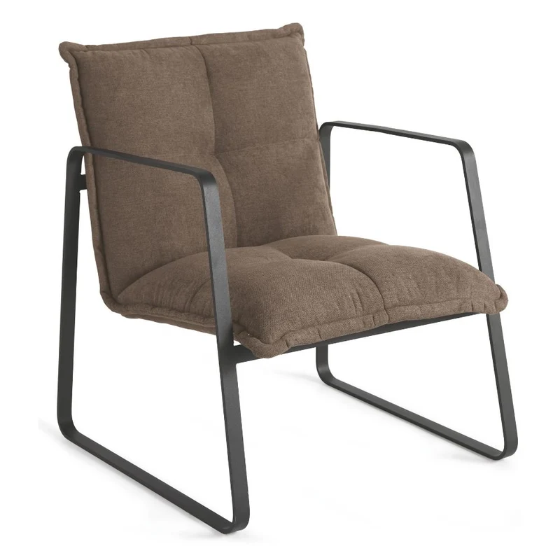 Poltrona Salotto e Soggiorno con Braccioli, Schienale e Seduta Imbottiti - cm 65x78
