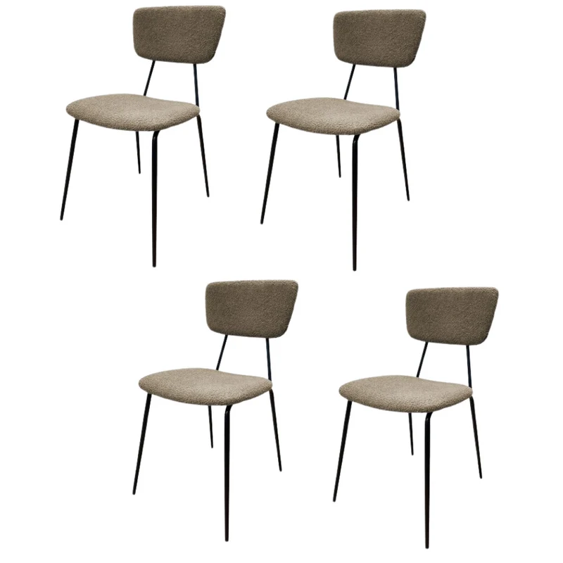 Set 4 Sedie Sala da Pranzo Imbottite Impilabili Bouclè 44x44x83 cm