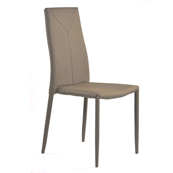 Set da 4 sedia moderna schienale alto in similpelle e metallo - Vari colori