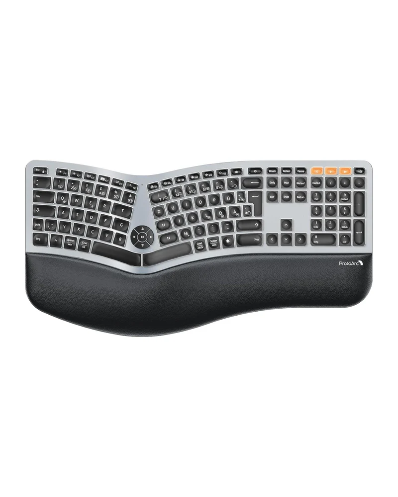 EK01 Plus Backlit Ergonomic Keyboard (DE Layout)