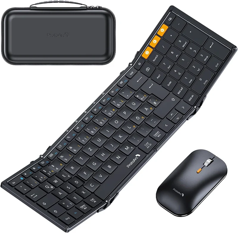 XKM01 Foldable Keyboard & Mouse Combo (DE Layout)