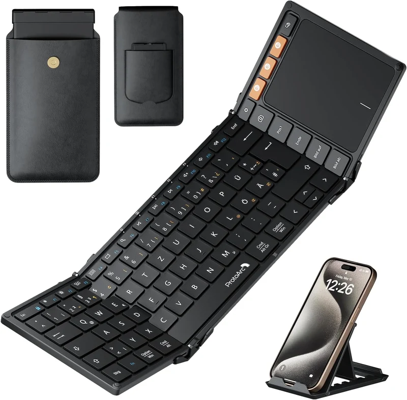 XK01 TP Foldable Keyboard with Touchpad (DE Layout)