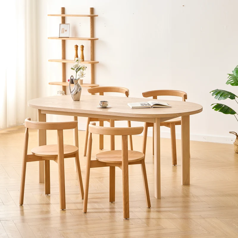 PALMA - Table à manger ovale 6 personnes en bois de pin L180
