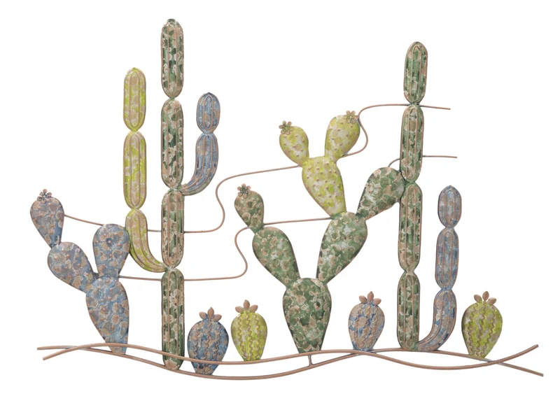 Cactus - Pannello decorativo in ferro da parete cm 90x2,5x64h