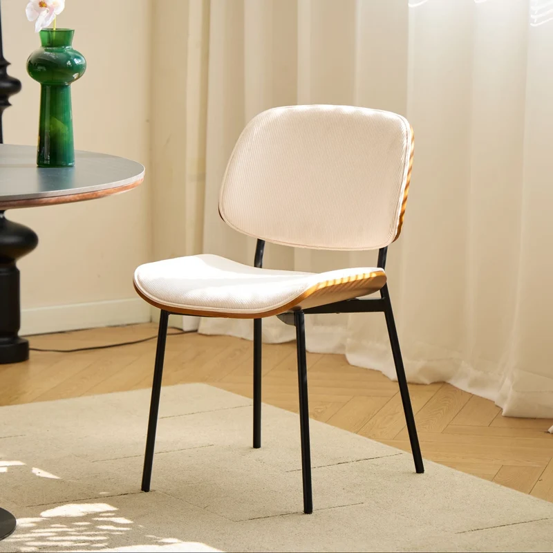 ODENSE - Lot de 2 chaises en bois et velours côtelé beige